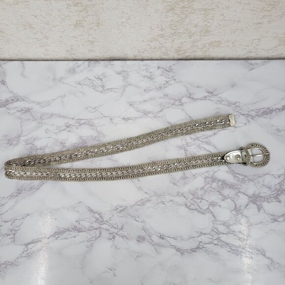 Vintage Silver Metallic Metal Chain Belt main image 6
